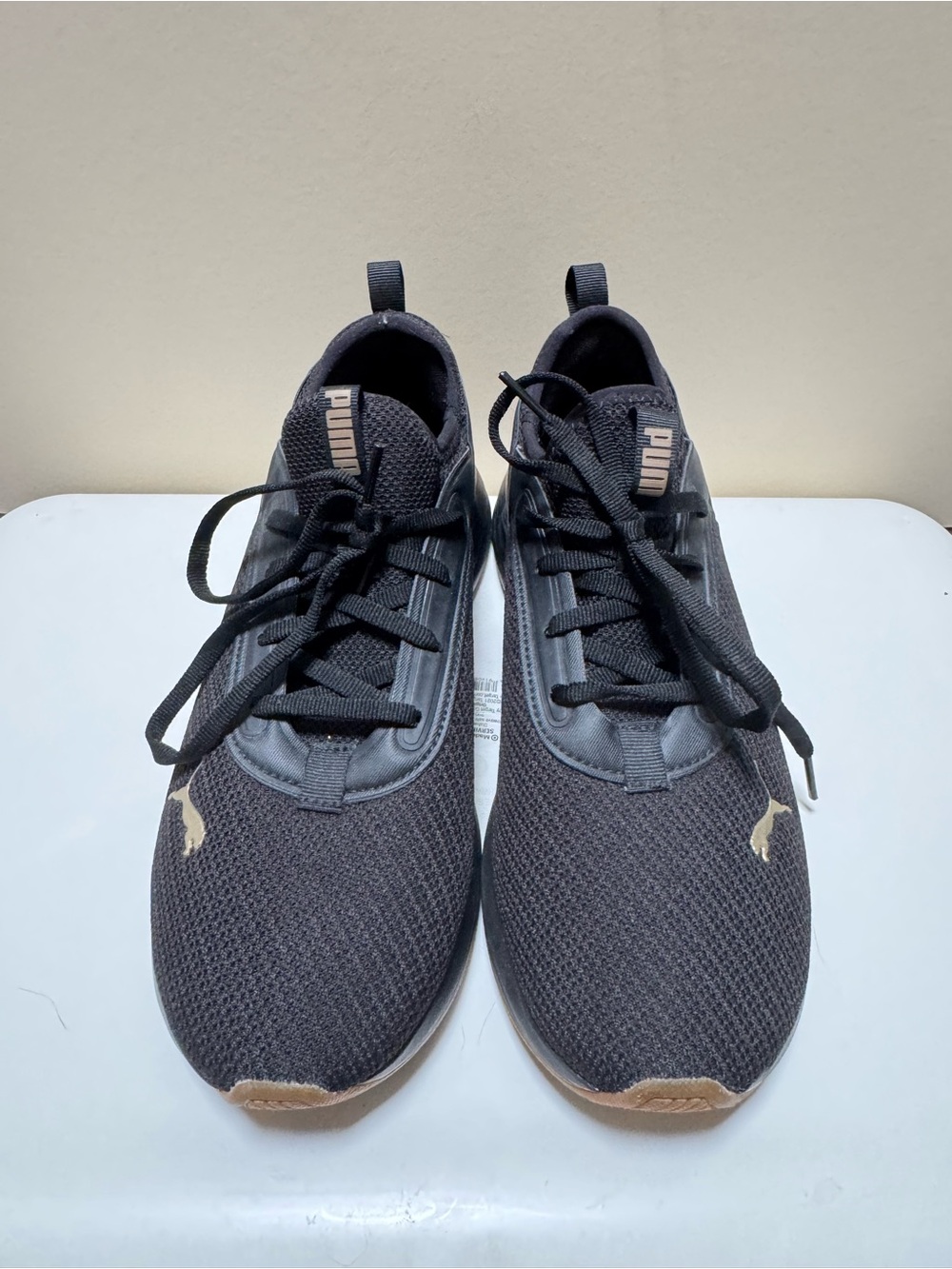 Puma Starla Black Knit Sneakers with Bronze/Gold/Rose Gold Accents- sz 8.5 - Picture 2 of 8